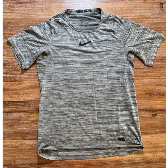 Nike Pro Dri-FIT Training Top Athletic Gym Shirt‎ Heather Gray Men's Size S - Picture 1 of 7